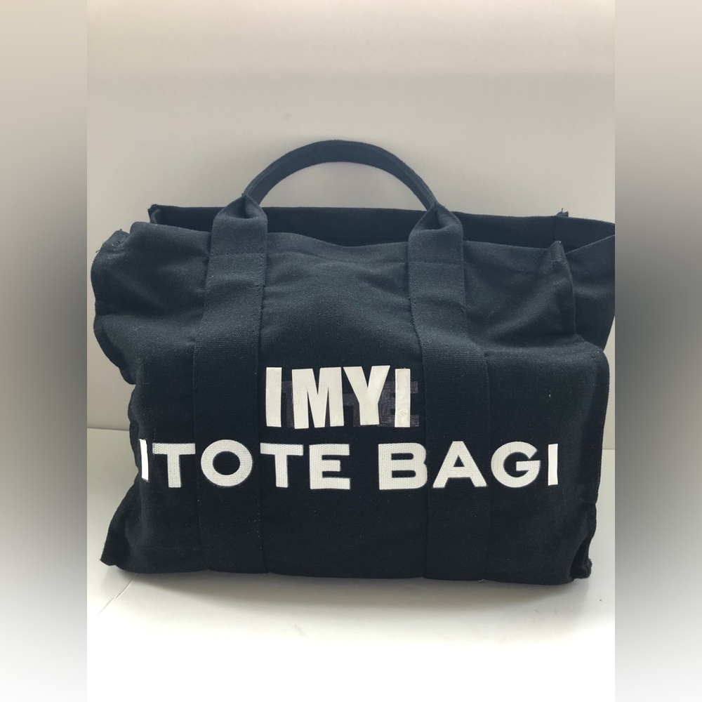 2/$30 - Black canvas tote bag